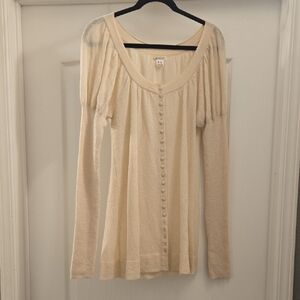 Kensie Cream Button-Down Women's Top